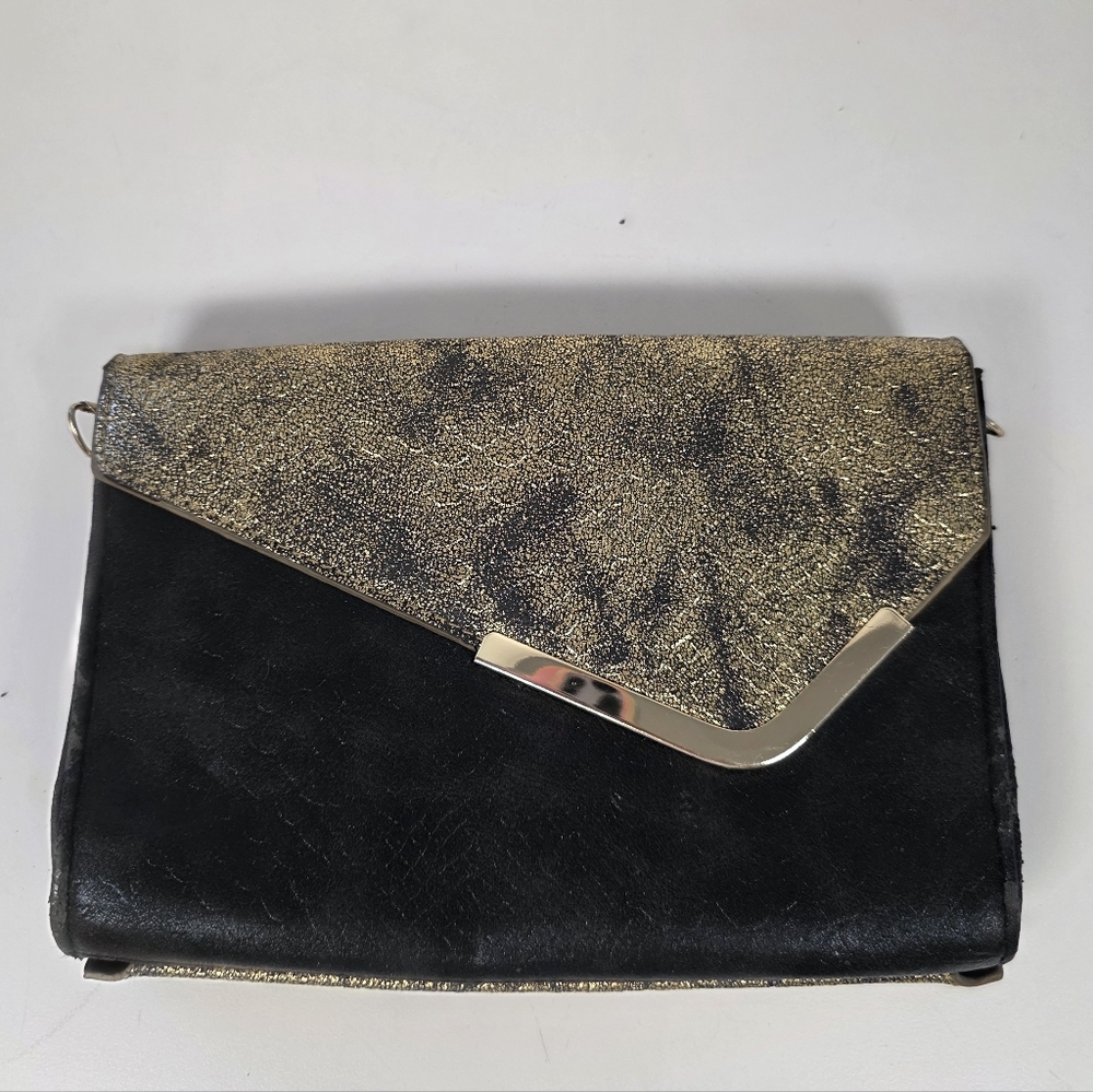 Black & Gold Envelope Clutch – Evening Bag